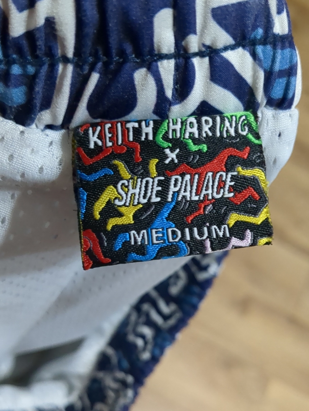 Keith Haring X Palace Shoe Blue White Men's Shorts Pop Art NYC Graffiti Size M - Picture 5 of 15
